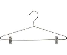 Der Great American Kleiderbügel Company Heavy Duty Metall Hänger Combo mit Clips poliert Chrom, Box mit 25 Stück