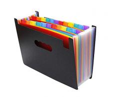 TIAMALL 24 Taschen Fächermappe Ordner, Akkordeon-Datei Organizer Tragbar Größe A4 Buchstaben Business Datei Ordner Tasche 24 Pockets