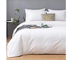 Bettbezug-Set Queen King Full Twin Size 3-teilig Schmusetuch - Ultra Soft Microfaser Hotel Kollektion weich und atmungsaktiv mit Reißverschluss & Eckbändern, 1 Bettbezug und 2 Kissenbezüge King weiß