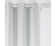 Deconovo Verdunkelungsvorhang mit Ösen Oben, marokkanischer Druck, thermoisoliert, schrittweise wechselnd, für Esszimmer, 106,7 x 243,8 cm, Grün