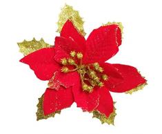 Weihnachten Glitzer Weihnachtsstern Baum 12 Stück, rot