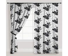Vera Neumann Vorhänge mit Rosenmuster, Paisleymuster, für Schlafzimmer, Wohnzimmer, Kinderzimmer, Set mit 2 Paneelen, 52 x 96, schwarz-weiß, 2 Stück Casual 52x96 schwarz-weiß