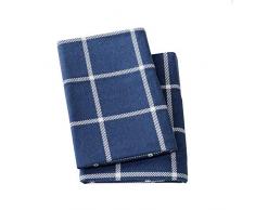 Tolles Bay Home Extra weiche 100% Baumwolle Flanell-Bettlaken-Set. Warm, Cozy, leicht, Winter Bettwäsche. Belle Collection Standard Pillowcases Windowpane - Navy/White