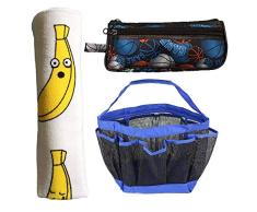 Best Trendy Choices Basketball Reisetasche, Handtuch und Duschkorb mit 2 Reißverschlüssen