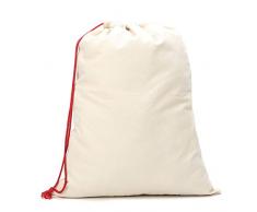 Chandy Buffalo Plaid Weihnachtssack, Büffelkaro, mit Kordelzug, Geschenktasche Large weiß