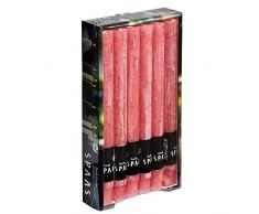 Spaas 12 x 12 Rustikale Duftkerzen, Paraffinwachs Rose, 21 mm x 250 mm