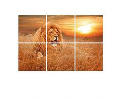 GC Wandposter Löwe 6 Stück Sonnenuntergangsposter-Dekoration für Zuhause oder Büro, Dschungel-Löwen-Druck, tolles Geschenk für Wildtierliebhaber.