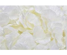 HJQs store Künstliche Rosenblätter aus Seide, Rot, 1000 Stück elfenbeinfarben