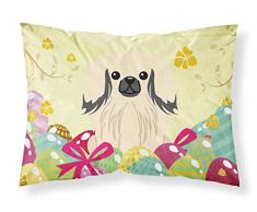 Ostereier Pekingnese Stoff Standard-Kissenbezug, cremefarben