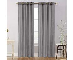 Clothink Voile-Vorhänge, halbtransparent, Ösen, für drinnen und draußen, für Wohnzimmer, Esszimmer, Schlafzimmer, Terrasse 50x84inch grau