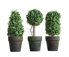 PVC Formschnitt im Topf Set von 3 Styles Kunstpflanze Strauch Bush Country Home Garden Décor