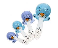 Pacific Giftware liebenswerten Little Spring Birds Keramik Messlöffel Set of 4 Creative Funktionelle Küche Decor