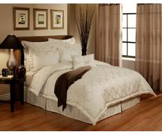 Austin Horn En Vogue Modern Glamour Pearl Luxuriöses Schmusetuch Set, California King Size, geometrisch, perlfarben/cremefarben