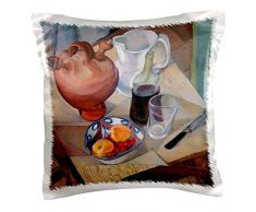3dRose PC 149743 _ 1 Still Life X Diego Maria Rivera Schale von Obst und Wein Flasche mit Glas Kissen Fall, 40,6 x 40,6 cm