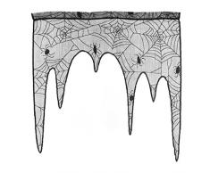 BESTOYARD Halloween Spider Web Spitze Tür Fenster Querbehang Vorhang für Spooky Halloween Urlaub Party Dekoration (Schwarz)
