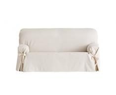 Eysa Bianca Nicht elastisch mit Krawatten Sofa überwurf 1 Sessel, Baumwolle, 00-Ecru, 37 x 5 x 43 cm