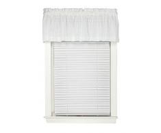 Bay Breeze Semi Sheer Streifen Gerade Querbehang Vorhang 182,9 cm W x 35,6 cm L 72 W X 14 L Weiß