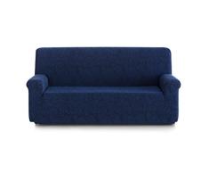 Blindecor Goya Schutzhülle aus elastischem Sofa 4 Sitzer, Stoff 90x210x100 cm blau