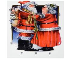 3dRose DC 78761 _ 1 Mr. und Mrs. Claus- Vintage, Vintage Weihnachten, niedlicher, Nostalgic, Weihnachtsmann, Weihnachten, Santa Claus Schreibtisch Uhr, 6 von 6