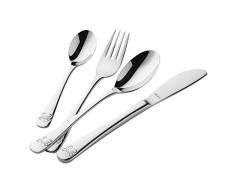 Amefa TEDDYBÄR Besteck-Set, für Kinder ab 3 Jahren, rostfrei, poliert & spülmaschinenfest, im Geschenketui, 18/10 Edelstahl, Silber, 4-teilig