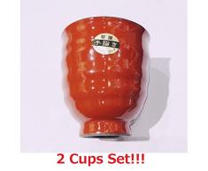 Tateyama-Do 2 Tassen Set Hasami Ware Japanische Teetasse Yunomi Shumaki Yoshie RED aus Japan