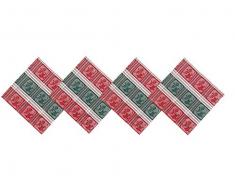 Lintex Tischdecke aus Baumwollstoff mit Weihnachtsmannmotiv, Jacquard, 100% Baumwolle, für Küche und Esszimmer, Servietten, Tischsets und Tischläufer, Baumwolle, Mehrfarbig, Set of 4 Napkins