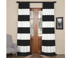 halben Preis Drapes prct-hs01–84 horizontale Streifen Baumwolle Vorhang, Onyx Black & Offwhite, 50 x 96