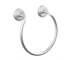 InterDesign 22730EU Metro Wandmontierter Handtuchring fürs Badezimmer aus rostfreiem Aluminium - Silberfarben, Aluminum, Silver, 16,51 x 6,7 x 16,6 cm