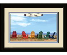 Northwest Art Mall jk-3136 mfgdm ADC Maine Adirondack Stühle von Art Wand von Künstler Joanne Kollman, 13 von 40,6 cm