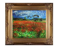 La Pastiche Ölgemälde, Motiv Mohnblumen mit Renaissance, gerahmt, 86,4 x 76,2 cm, Mehrfarbig