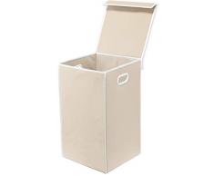 Simple Houseware Wäschekorb mit Deckel beige