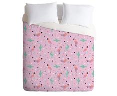 Society6 Doodle von Meg Flamingo und Kaktus King Kuscheldecke und 2 Kissenbezüge-Set Twin Mehrfarbig