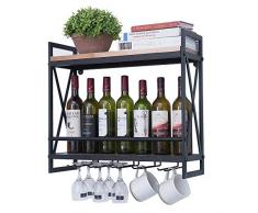 Weinregal, 61 cm industriell L:23.6 x H:21.2 x D:7.87 schwarz