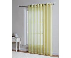 DecoSource Fenstervorhänge für Schlafzimmer, Wohnzimmer, Küche, Kinderzimmer und Outdoor, strapazierfähiges Polyester, 2 Stück, Textil, gelb, 1 Patio Panel 102 W x 84 L
