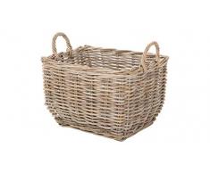 Kouboo Kobo Wicker Basket Korb, Rattan und Korbweide, Graubraun