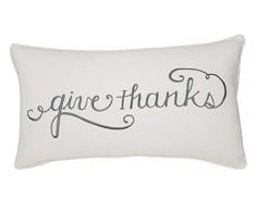 adecor Kissen Bezüge Thank You Kissen bestickt Kissen Bezug Dekoratives Kissen Standard Kissenbezug Geschenk Love Couple Hochzeit Einzugs p337, baumwolle, Give Thanks(Ivory), 14X24