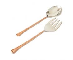 Elegance 72523 Salatbesteck aus gehämmertem Kupfer, 28 cm, silberfarben