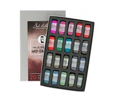 Jack Richeson Hand gerollt Weiche Pastellkreiden Spectrum: mid-Dark 3, 20-teilig