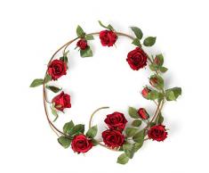 Easin Künstliche Rosen zum Aufhängen, Rosen, Efeu, für Zuhause, Hotel, Büro, Hochzeit, Party, Garten, Bastelarbeit, rosa rot