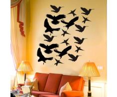 INDIGOS 4052166093699 Wandtattoo w493 Vögel Wandaufkleber 120 x 114 cm, schwarz