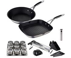 Masterpro Gravity: GroÃformat: Set enthält Aluminium gepresst, geeignet für Induktion, Bratpfanne Ã28 cm Rotisserie Grill 28 X 28 cm