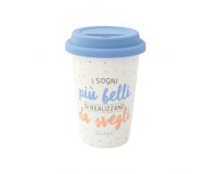 Mr Wonderful Take Away Becher, Porzellan, Weiß