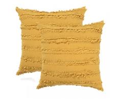 Cozy Lendenwirbel-Kissenbezug, länglich, rechteckig, modern, Fransen-Kissenbezüge für Couch/Bett, Sofa, Bauernhof, Heimdekoration, neutrale Kissenbezüge, 30,5 x 50,8 cm, 2 Stück, Weiß Square 20 Inches gelb