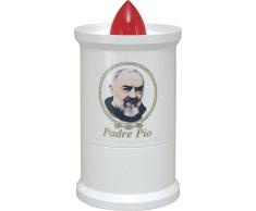 Die briantina Teelicht Elektro Padre Pio, weiß, 14 x 7 cm