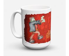 Caroline s Treasures sb3007 cm15 Little House of Horrors mit Frankenstein Halloween mikrowellengeeignet Kaffeebecher aus Keramik, 15 Oz, multicolor