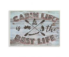 Stupell Industries Cabin Life Landhaus Texturierte Holzschilder und Schilder, Mehrfarbig