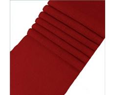 MDS Tischläufer für Hochzeit, 30,5 x 274,3 cm, Jute, rustikal, Natur, Jute, Landhausstil 10 rot