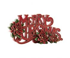 Gift Craft Dekoschild mit Weihnachtsstern aus Kunstharz, 15,2 cm, Rosy-Rot