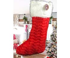 Gifts 4 All Occasions Limited Deluxe Weihnachtsstrumpf, 50 cm, Weihnachtsdekoration, Weihnachtsmann-Socken, Rot/Weiß, Einheitsgröße