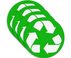 Vinyl Friend Aufkleber für Papierkorb, Mülleimer, Mülleimer, Mülleimer, Mülleimer, Mülleimer, 6 Stück 13.5in x 13.5in Grün/Weiß